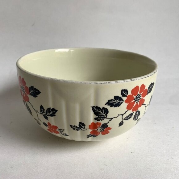 Hall's Kitchenware Bowl Orange Floral - Picture 1 of 7